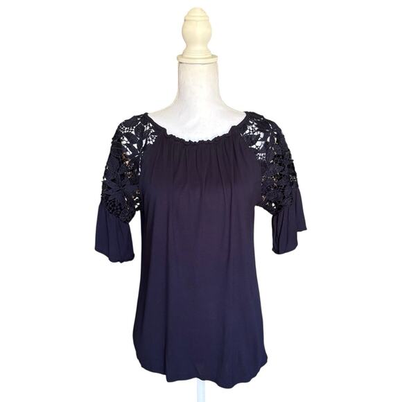 Loft Lace Ruffle Sleeve Top- Size Medium - Picture 1 of 9